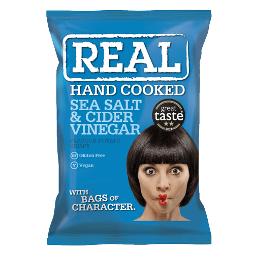 REAL Hand Cooked SEA SALT & CIDER VINEGAR Flavor Potato Chips 150g