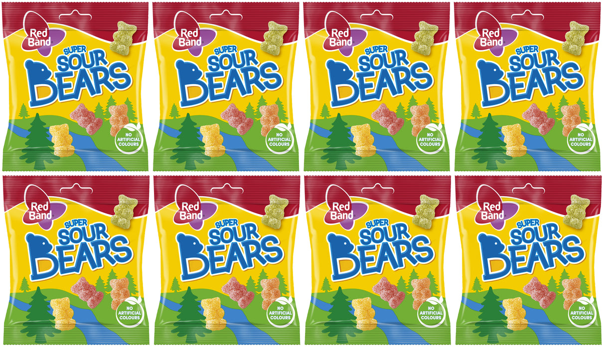 RED BAND Super Sour Bears Gummi Candies 8 x 100g