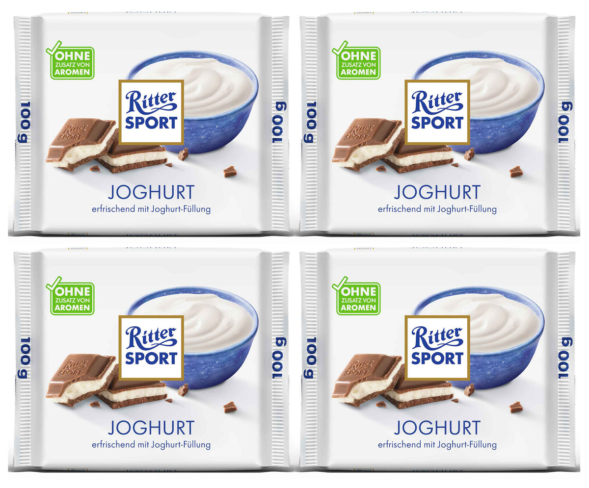 RITTER SPORT JOGHURT Flavor Milk Chocolate Bars 4 x 100g