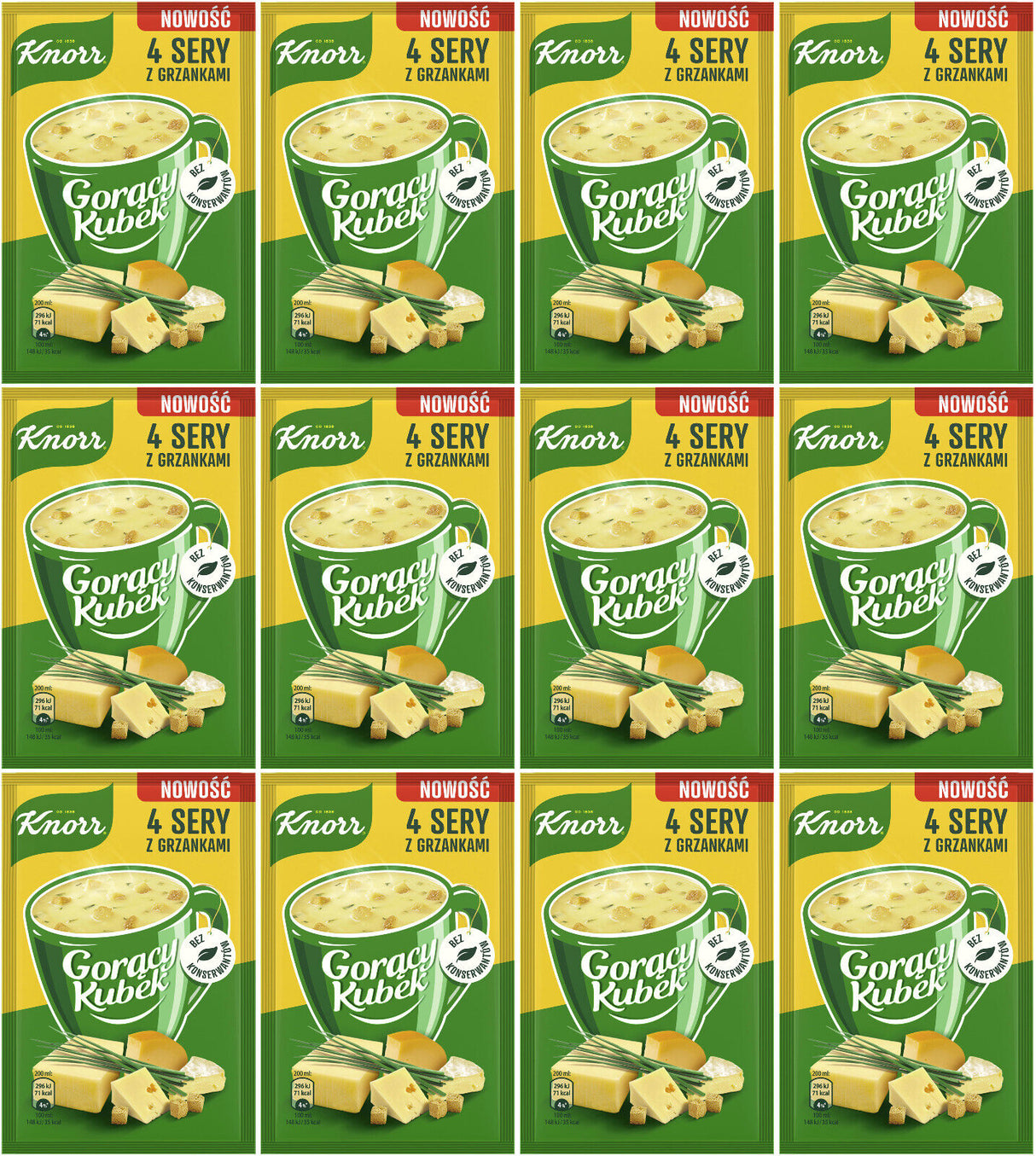 KNORR Instant Creamy Four Cheese Flavor Soup with Croutons 12 x 17g 0.6oz