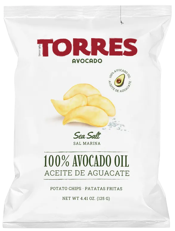 TORRES Sea Salt Flavor 100% Avocado Oil Potato Chips 125g