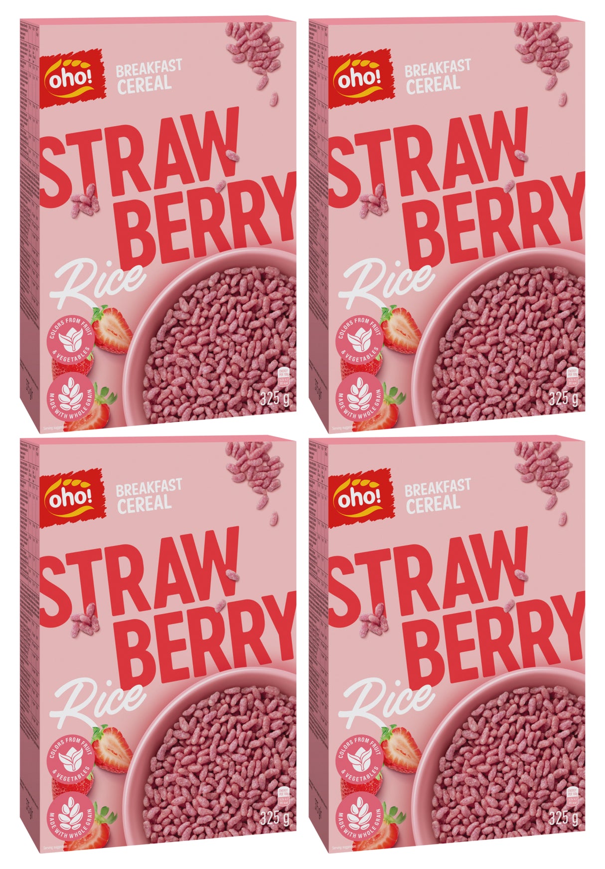 OHO! Strawberry Rice Breakfast Cereal 4 x 325g