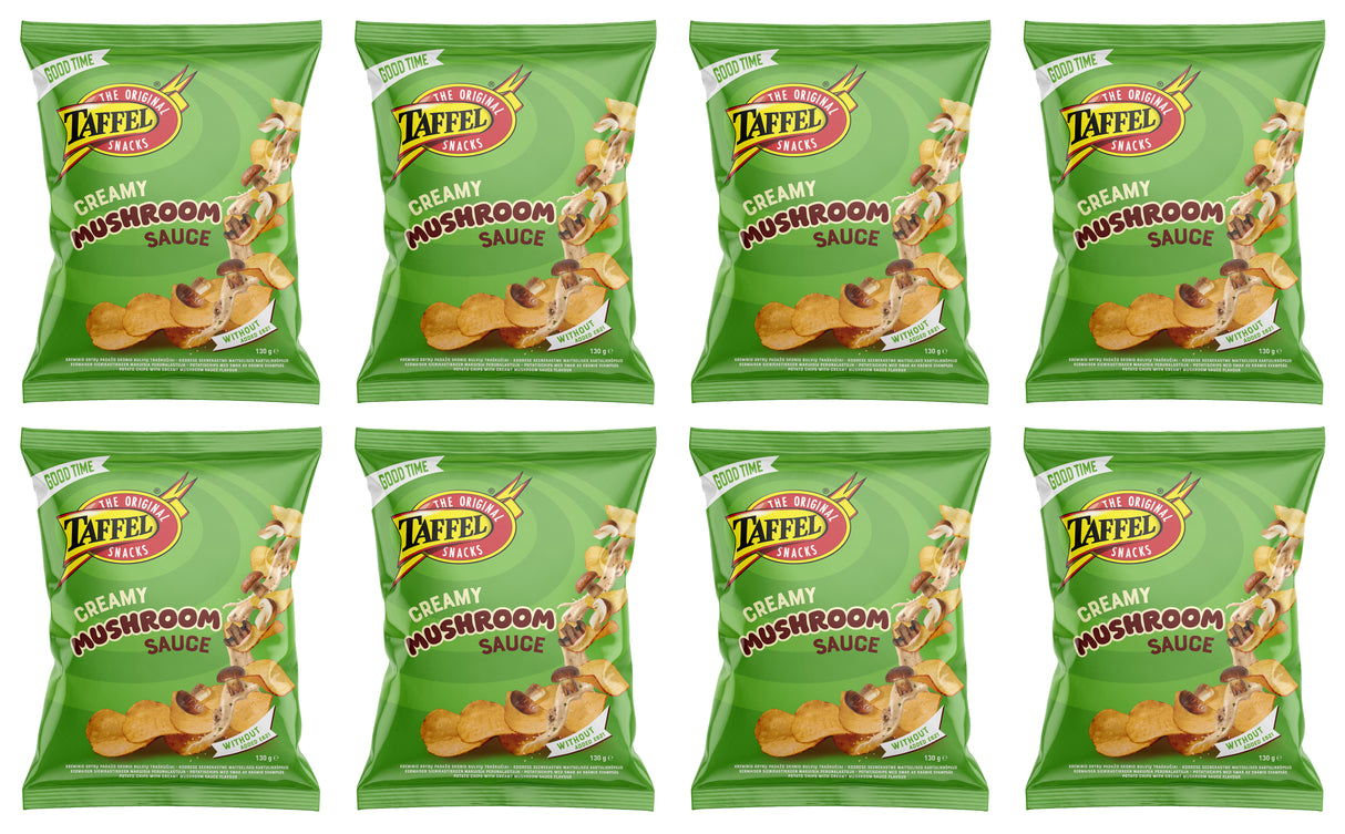 TAFFEL CREAMY MUSHROOM Sauce Flavor Potato Chips 8 x 130g