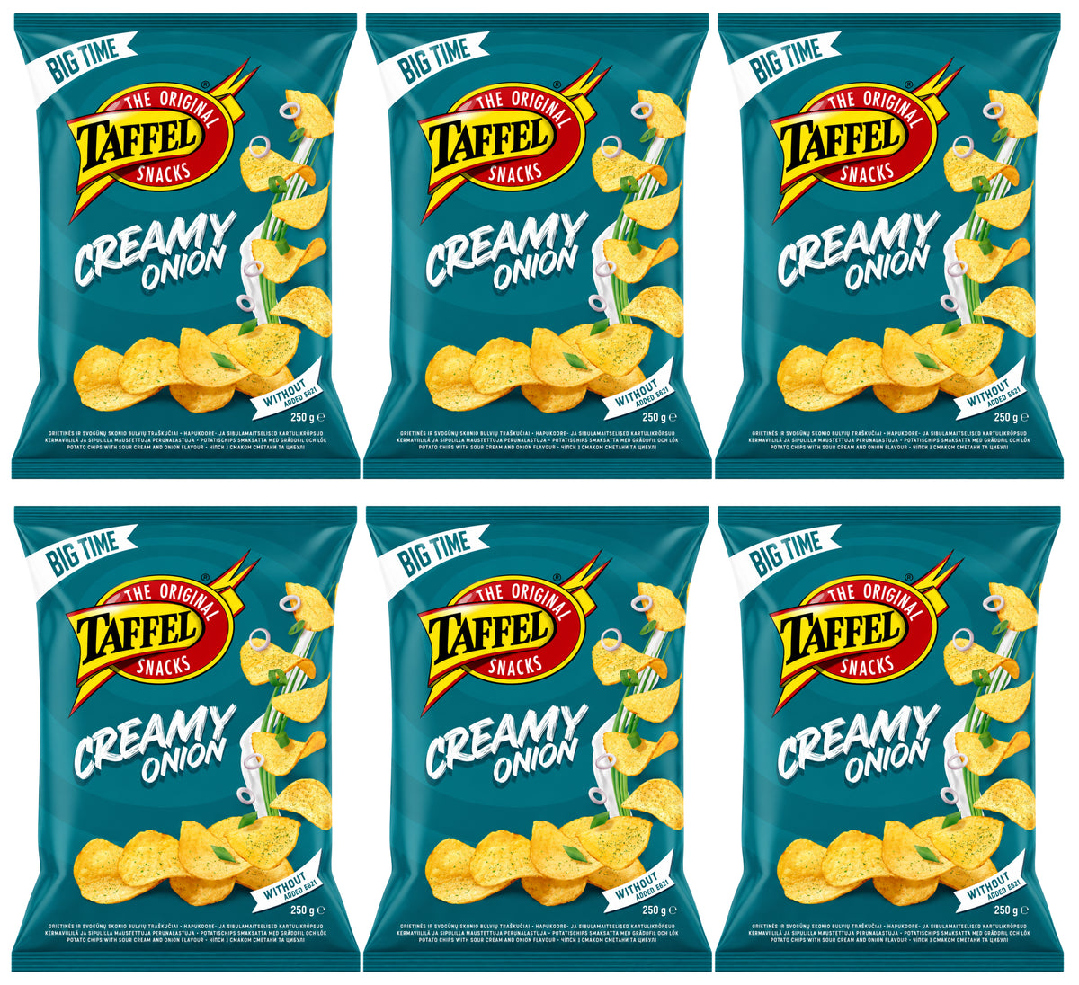 TAFFEL CREAMY ONION Flavor Potato Chips 6 x 250g