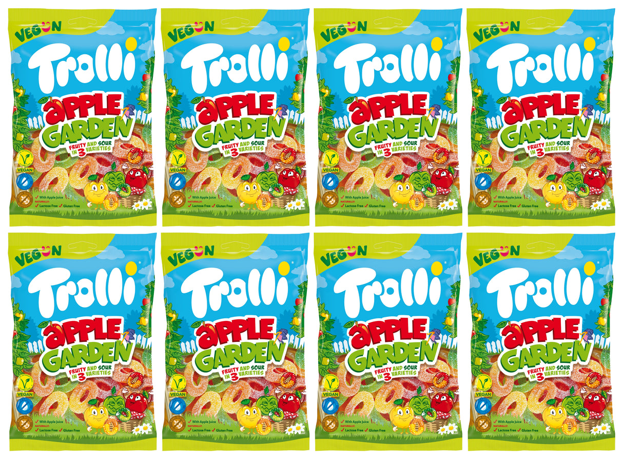 TROLLI APPLE GARDEN Fruity & Sour O-Rings Gummi Candies 8 x 175g