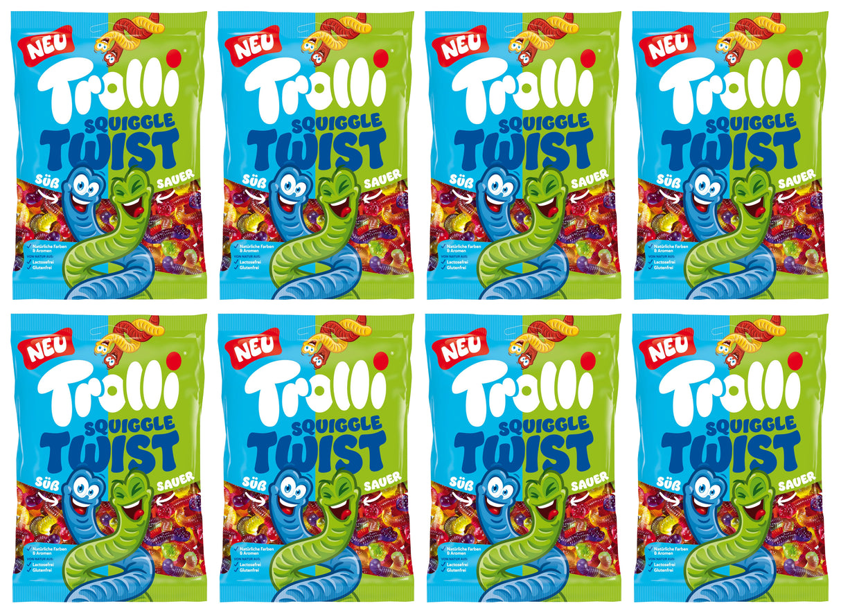 TROLLI TWISTED WORMS Sour Gummi Candies 8 x 175g