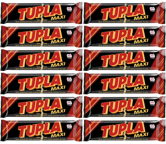 12 TUPLA MAXI Milk Chocolate Bars With Cocoa Nougat Filling 50g 1.76oz