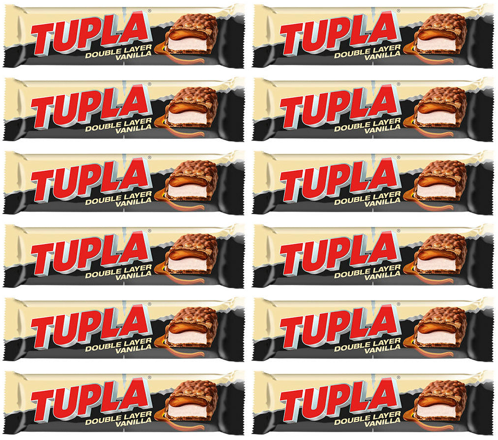12 TUPLA DOUBLE VANILLA Flavor Chocolate Bars Candy Sweets 48g