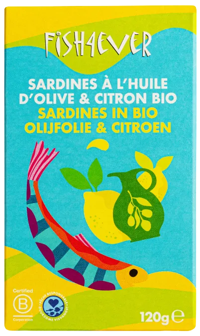 Fish4Ever Canned Sardines with Lemon In Organic Olive Oil 120g