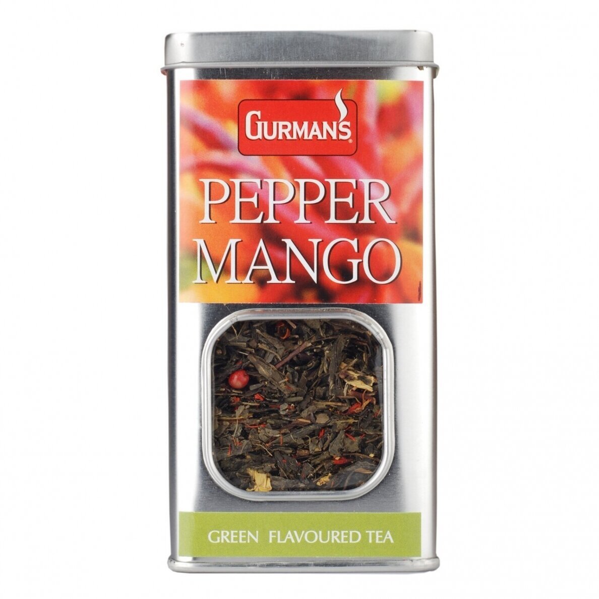 GURMANS PEPPER MANGO Flavor Loose Green Tea Tins 6 x 70g